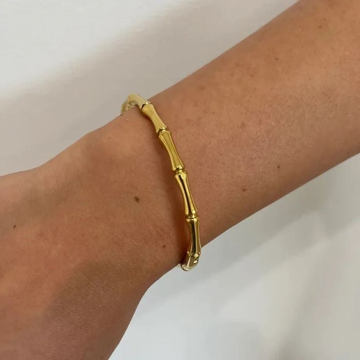 Bamboo inspired cuff bracelet