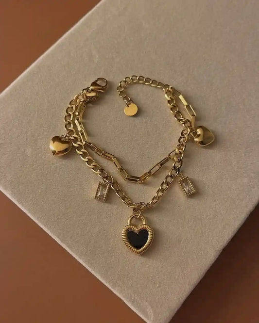 Layer heart bracelet
