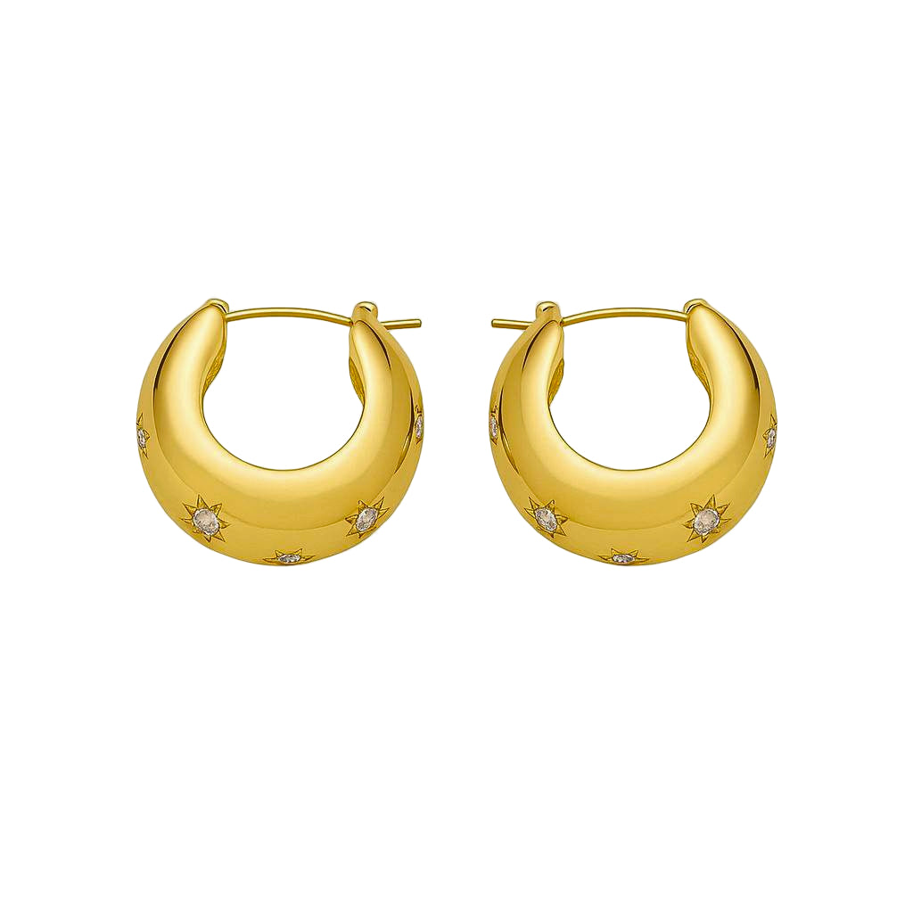 Crystal star hoop earrings