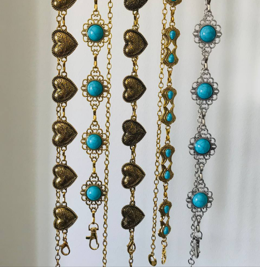 Heart carving waist chain