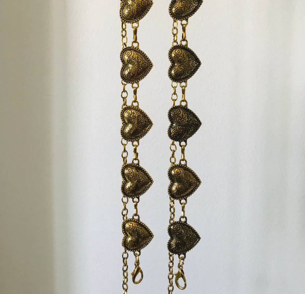 Heart carving waist chain
