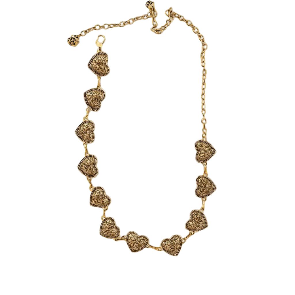 Heart carving waist chain