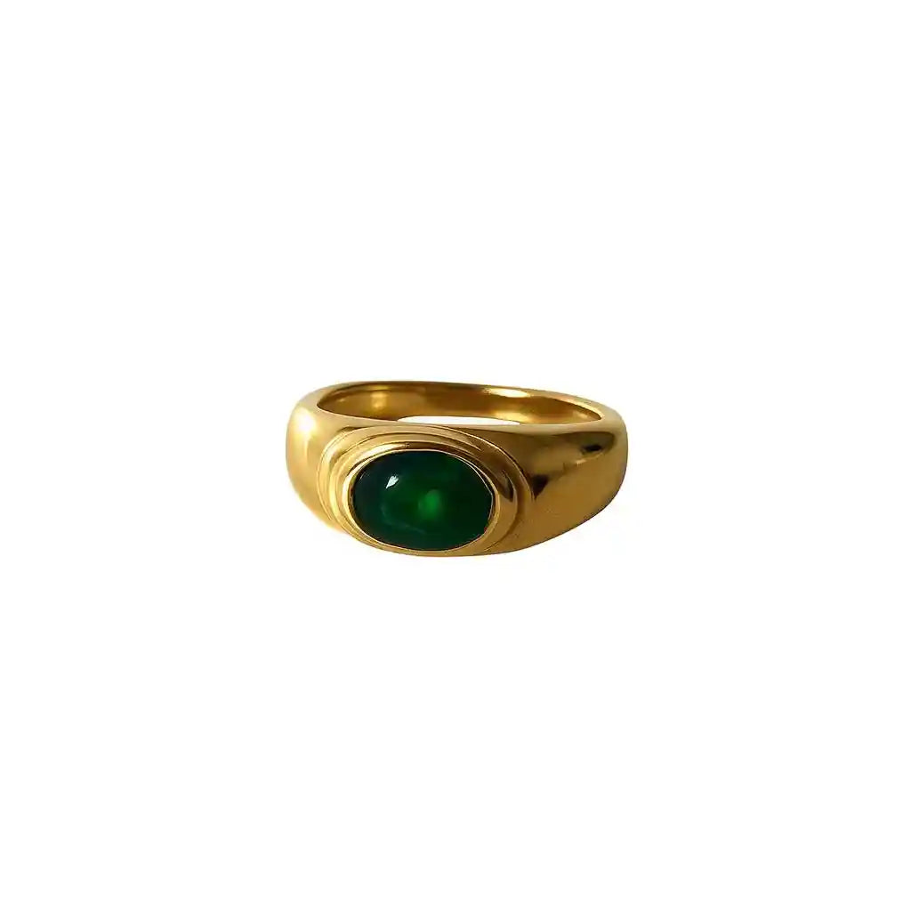 Green signet ring
