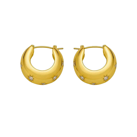 Crystal star hoop earrings