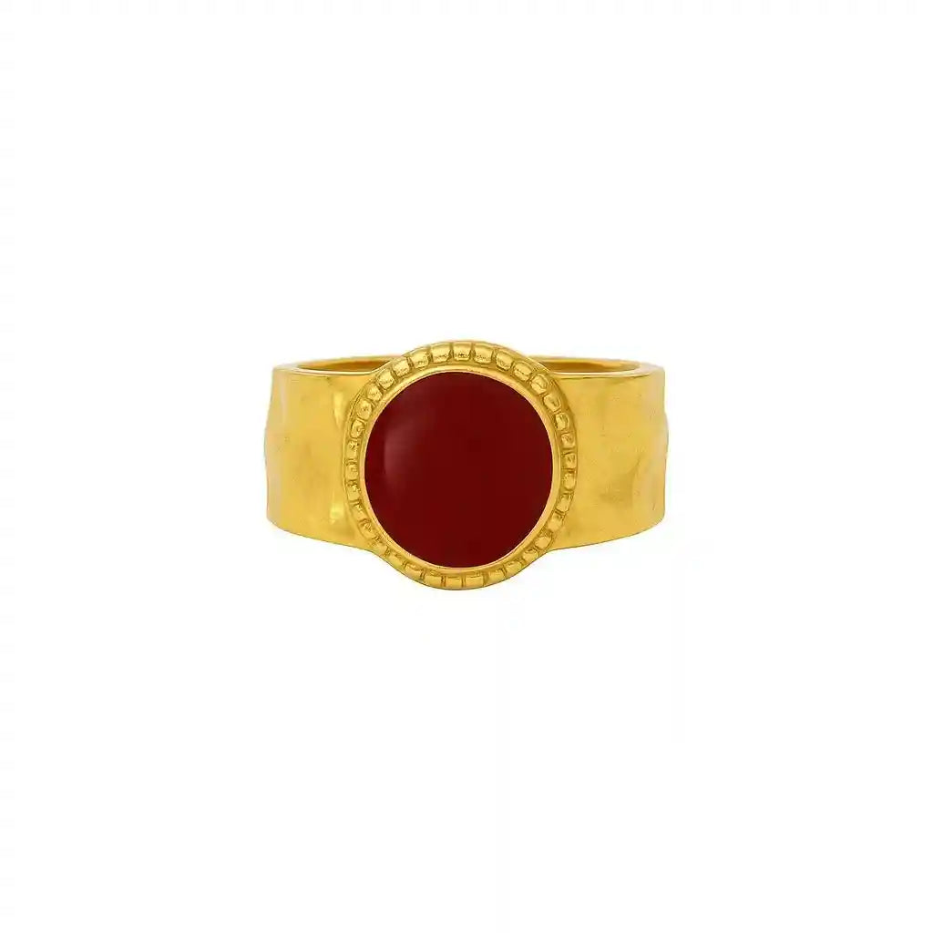 Dark red stone ring
