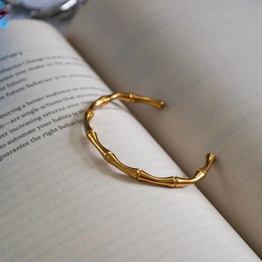 Bamboo inspired cuff bracelet