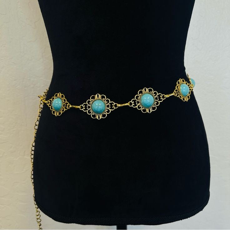 green stone waist chain