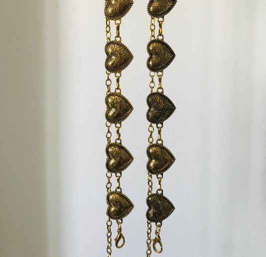 Heart carving waist chain