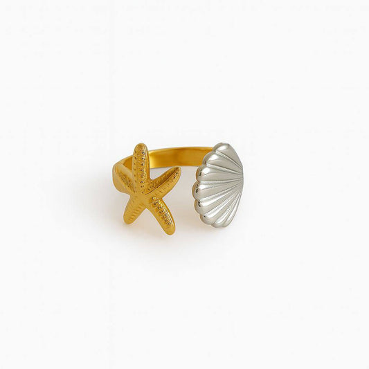 Starfish and shell ring