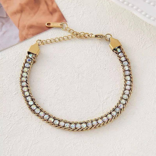 Crystal rope chain bracelet